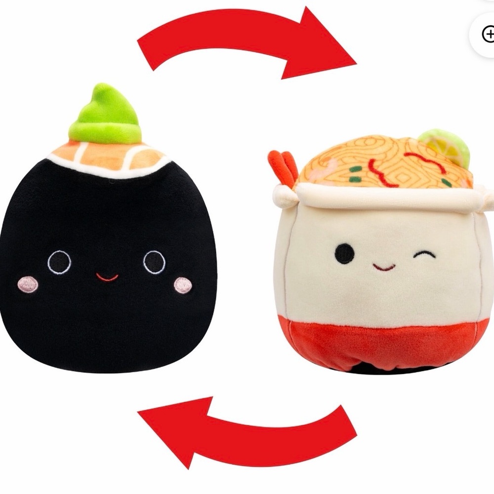 NWT — Squishmallow Flip-A-Mallows 5” Sushi & Noodles Plush (Nori and Daley)
